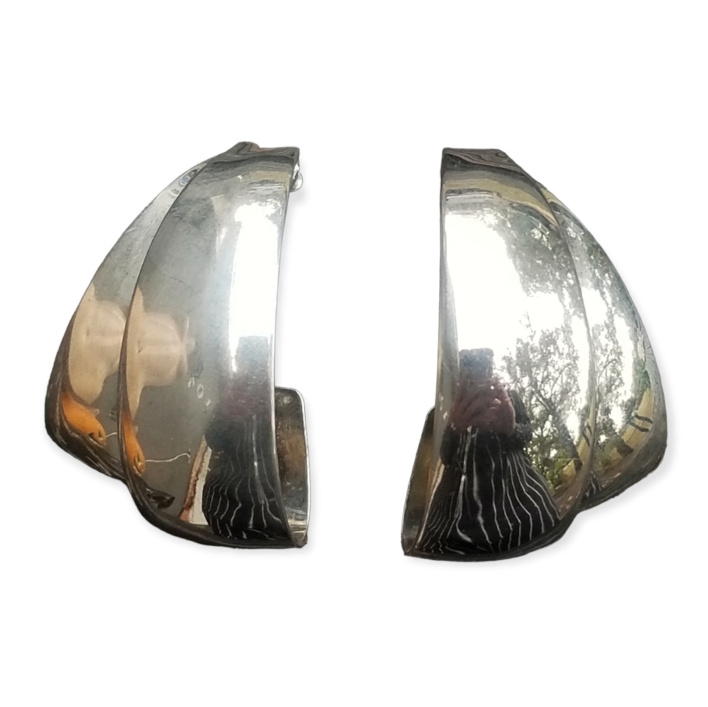 VINTAGE ABSTRACT SILVERTONED EARRINGS